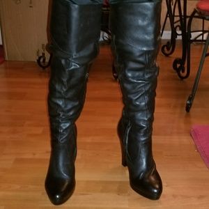 Knee-high Leather Platform Boots